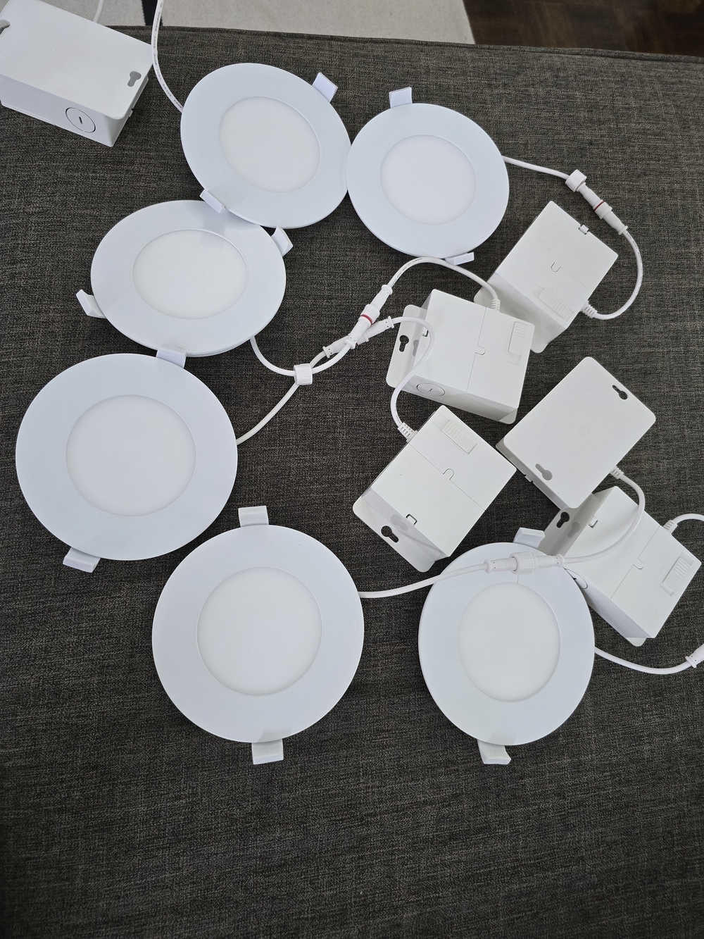 White LED Recessed Slim Panel Downlight - Round Set